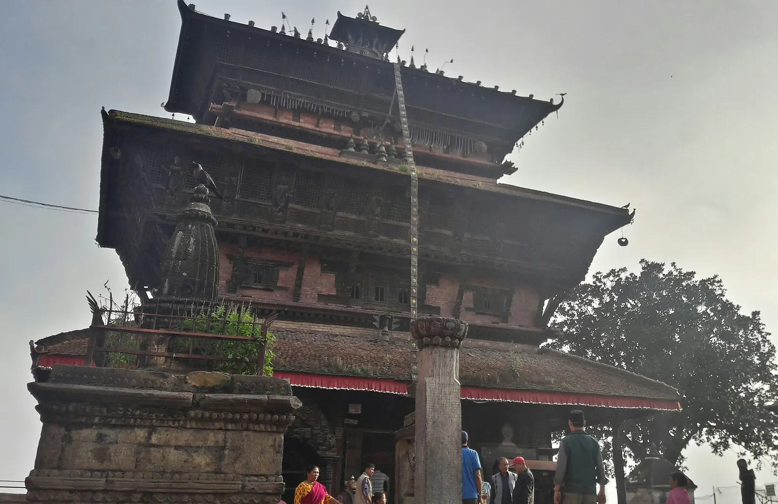 The tiered Bagh Bhairab temple on the hilltop of old Kirtipur.
