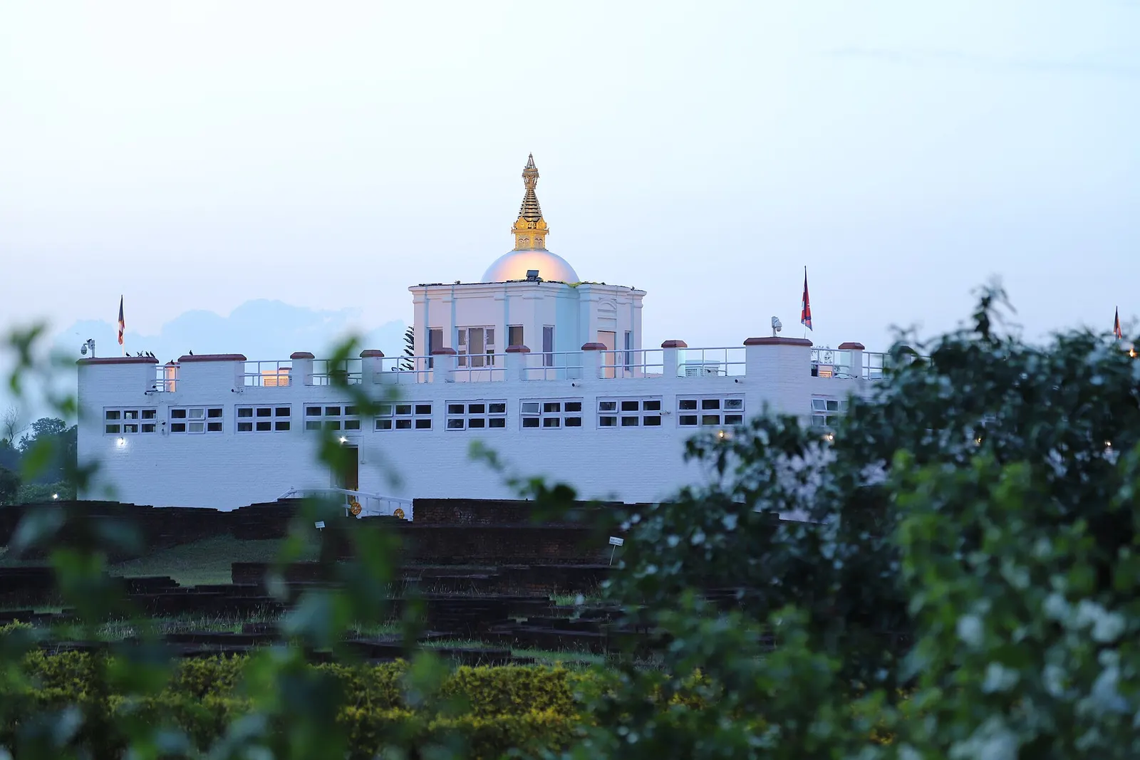 The Maya Devi Temple at Lumbini, built over the traditional birthplace of the Buddha.