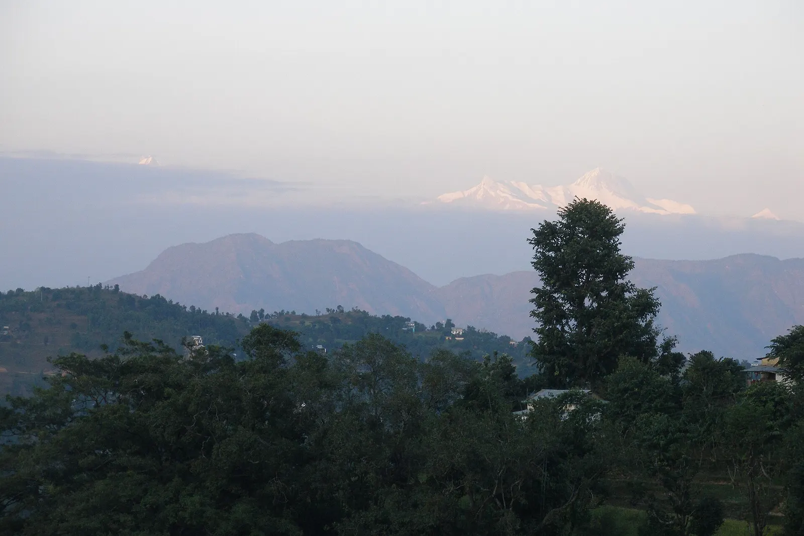 Layered hills of the Mahabharat range in soft evening light in Palpa.